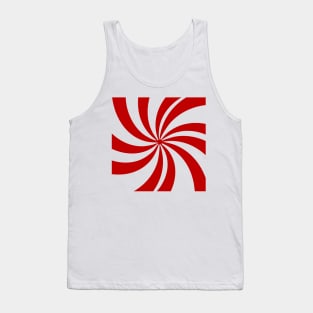 1980s Merry Xmas red white swirls Christmas Candy Cane Tank Top